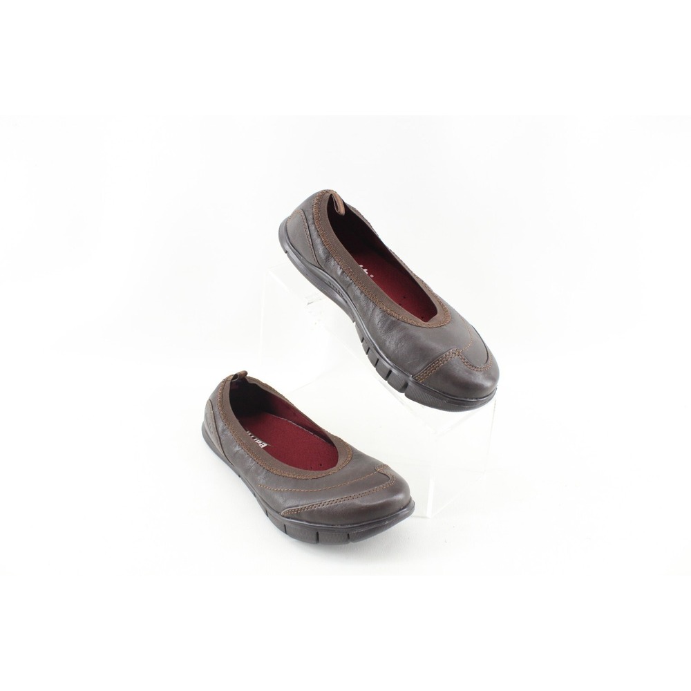 Earth Origins Women's Aspire Brown Leather Slip On Flats‎ Loafers Shoes US 7B